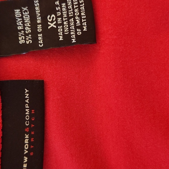 New York & Company Women's Vintage 90's Red V-Neck Wrap Top - Picture 8 of 12